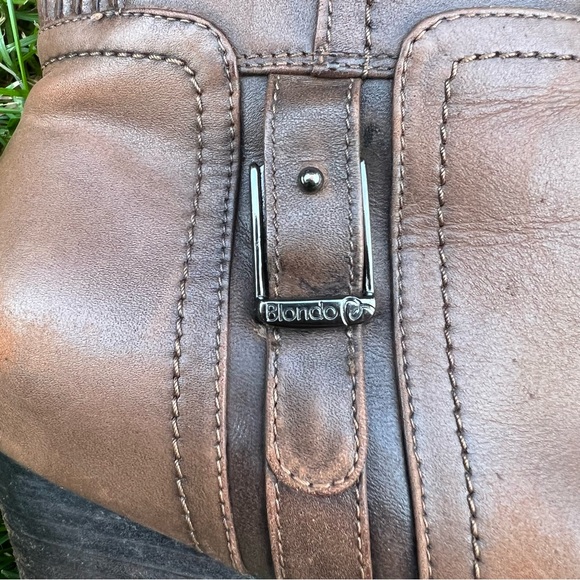 Blondo Brown Leather Zip Boots Size 9.5 - Picture 4 of 14